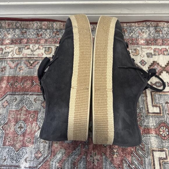 Vince Windell Platform Sneaker Espadrilles Lace Up Navy Blue Suede Mismatch 10M - Picture 5 of 6